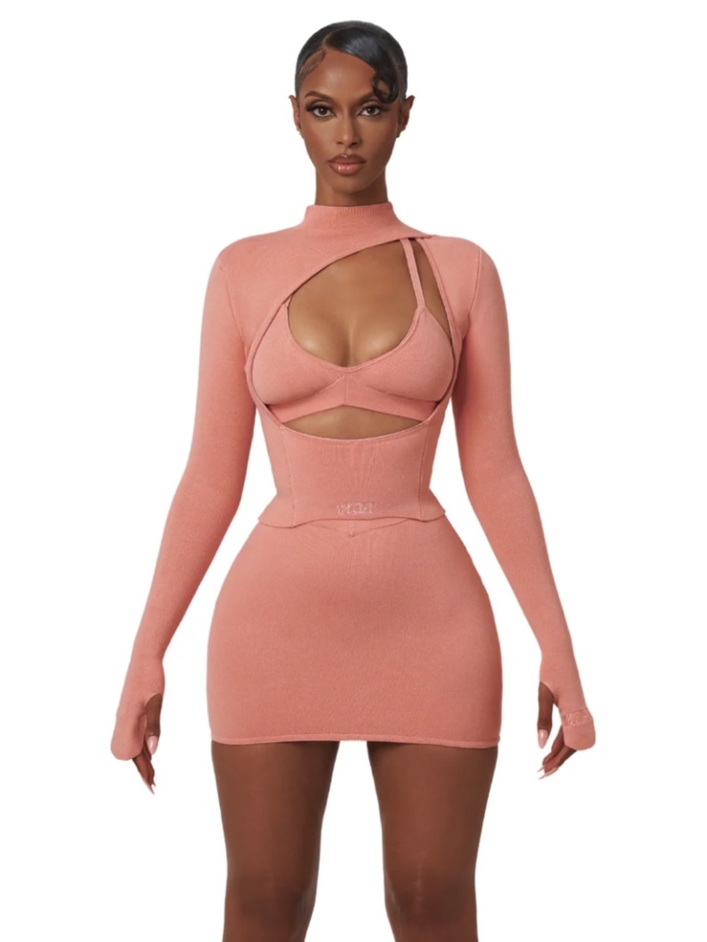Yagi Pink Longsleeve Top Size Small Cutout Fitted (LONG SLEEVE TOP ONLY) (V)